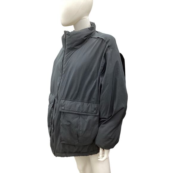 We The Free -Free People Jacket Women’s SZ L Duvet Bomber Two Big Pockets Black - Picture 2 of 5